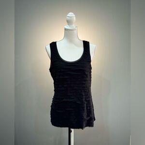 Black WHBM Layered Sleeveless Blouse Size L EUC